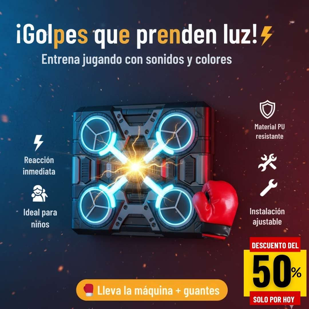 Máquina de Boxeo Interactiva + Guantes – Edición Smart 2025 🥊
