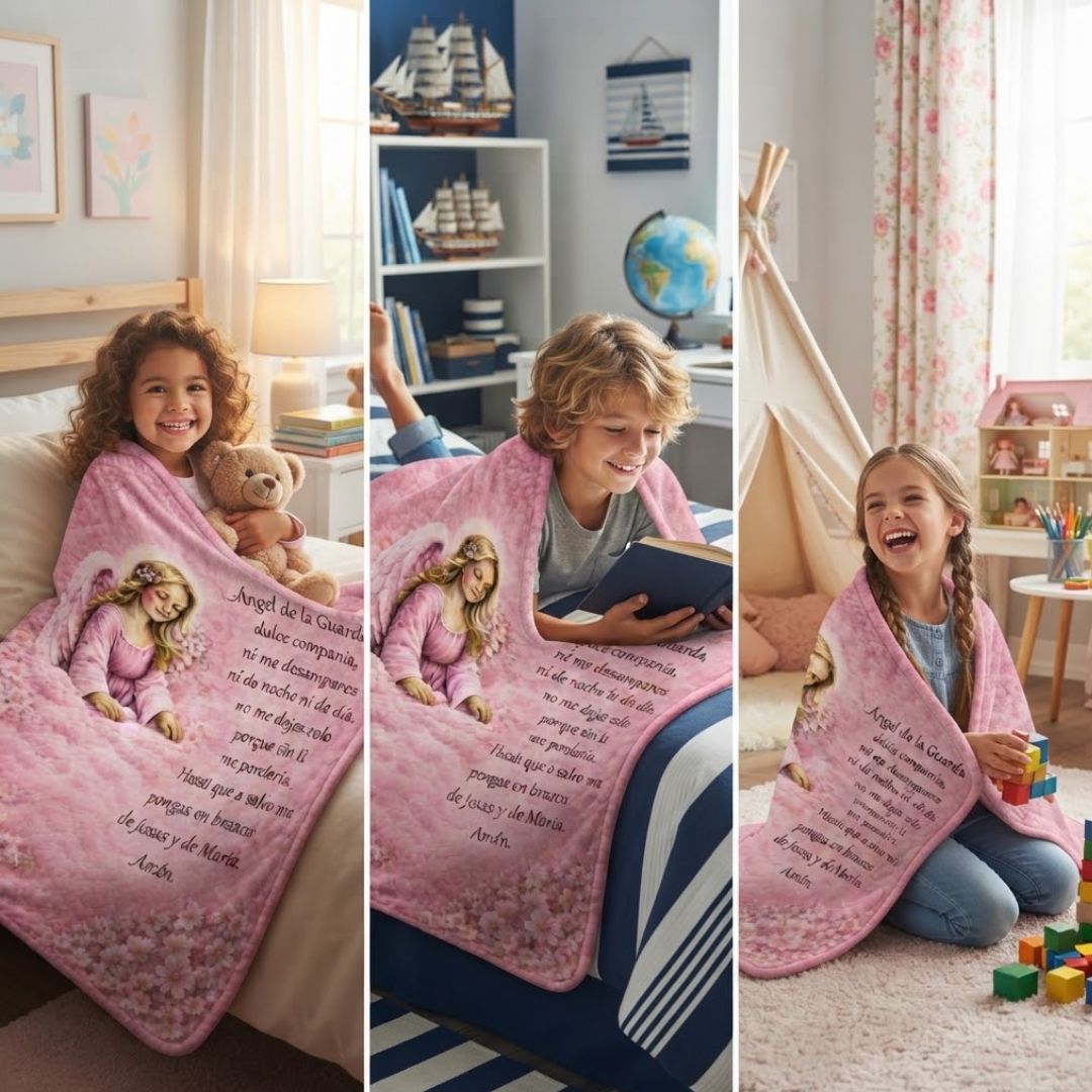 🧸🪽MANTA Cobija Ángel de la Guarda  – Dulces sueños y protección