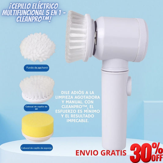 🌀 Cepillo Eléctrico Multifuncional 5 en 1 – CleanPro™ 🏡✨