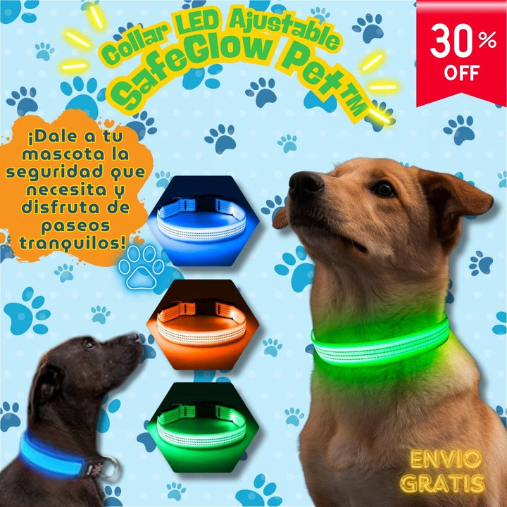 🐶 Collar LED Ajustable – SafeGlow Pet™ 💡🐕
