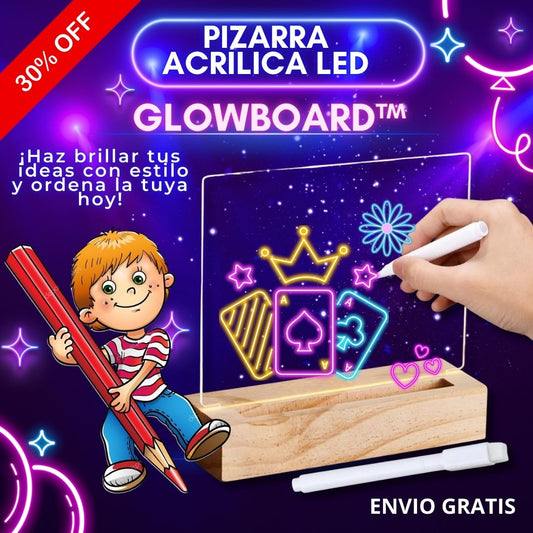 Pizarra Acrílica LED para Notas y Recordatorios – 15x12 cm 💡✍️