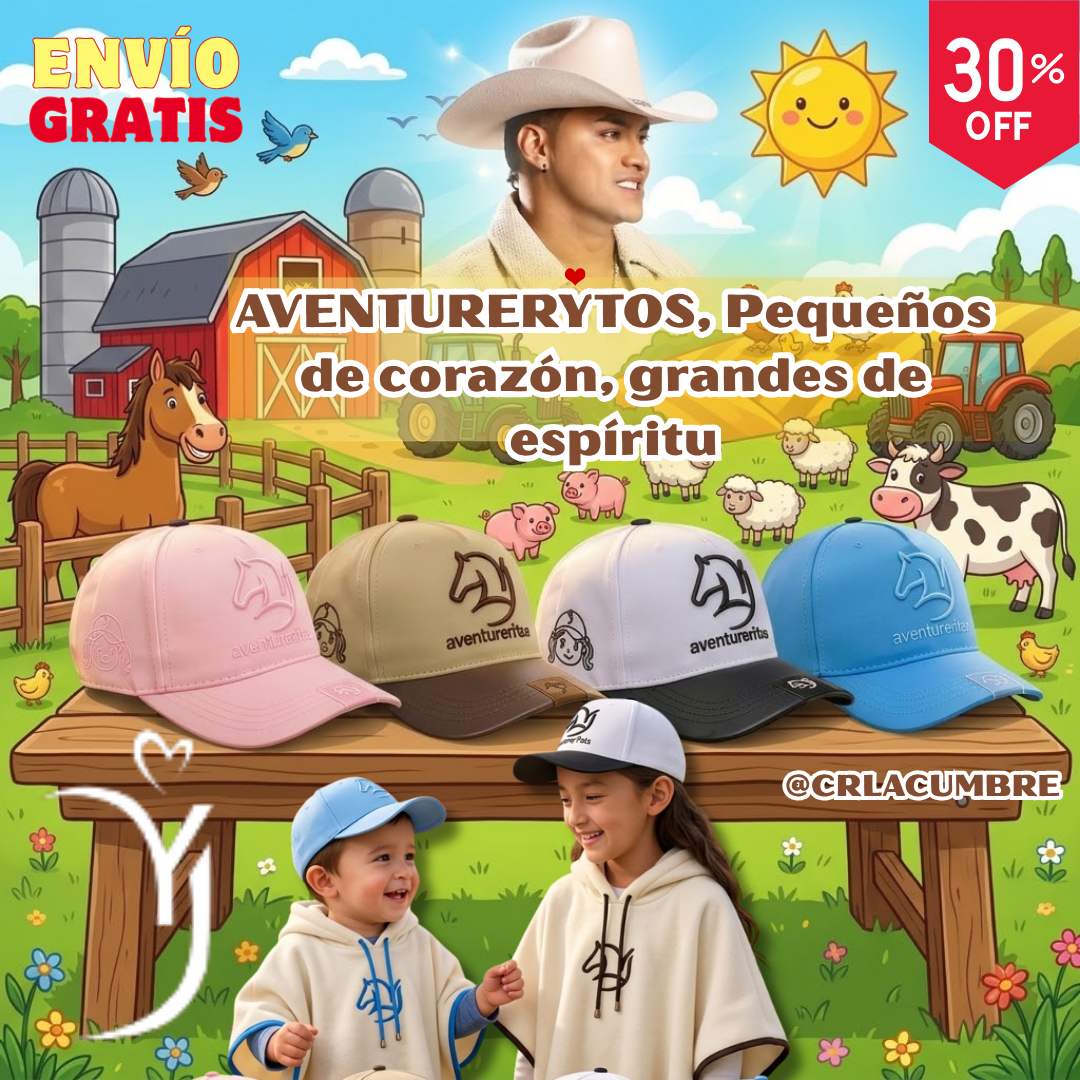 ♥️🐎Gorra Aventurerytos Yeison Jiménez – Edición La Cumbre para Niños