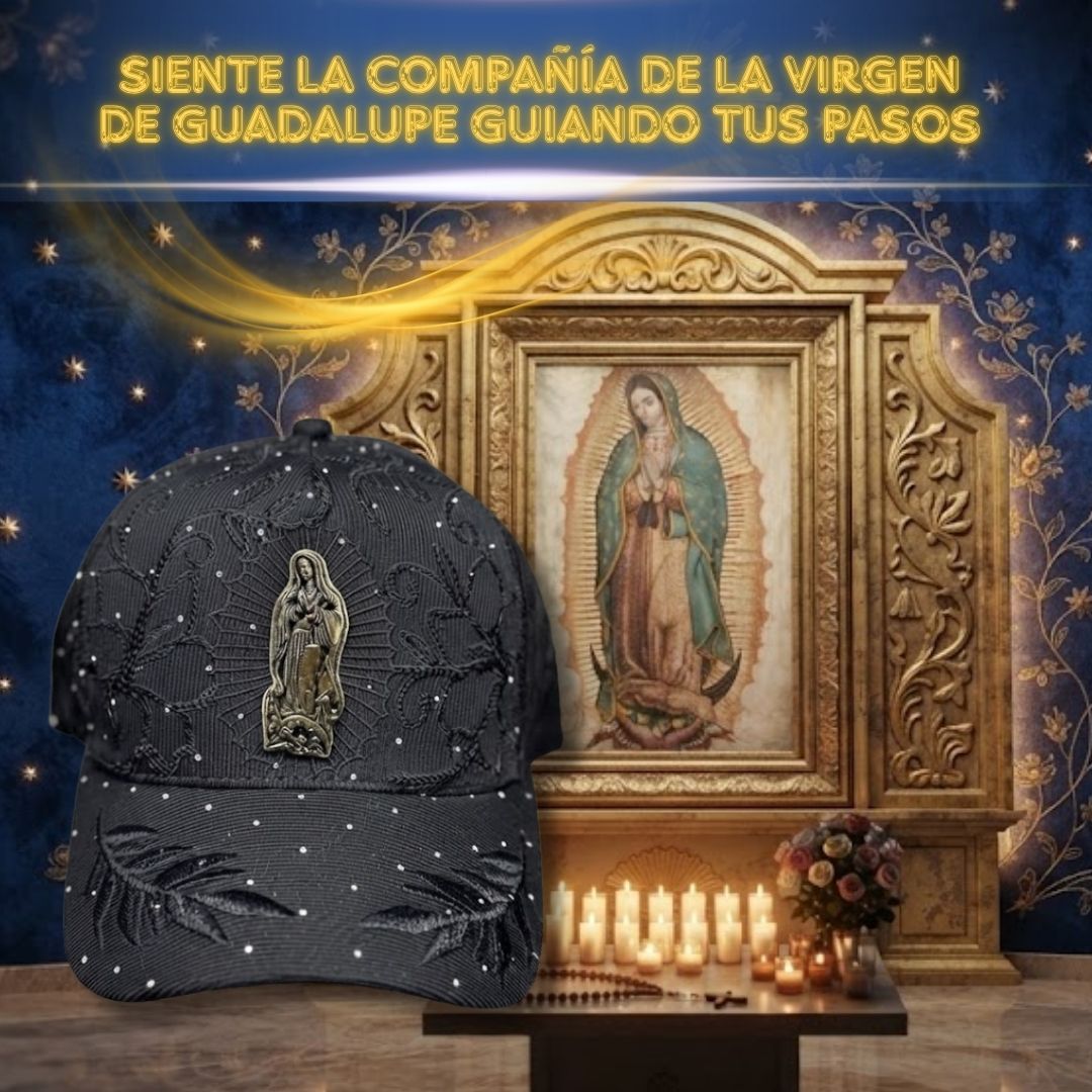 👑 🍀Gorra Escudo Virgen de Guadalupe - Protección  y Buena Suerte en Tu Camino