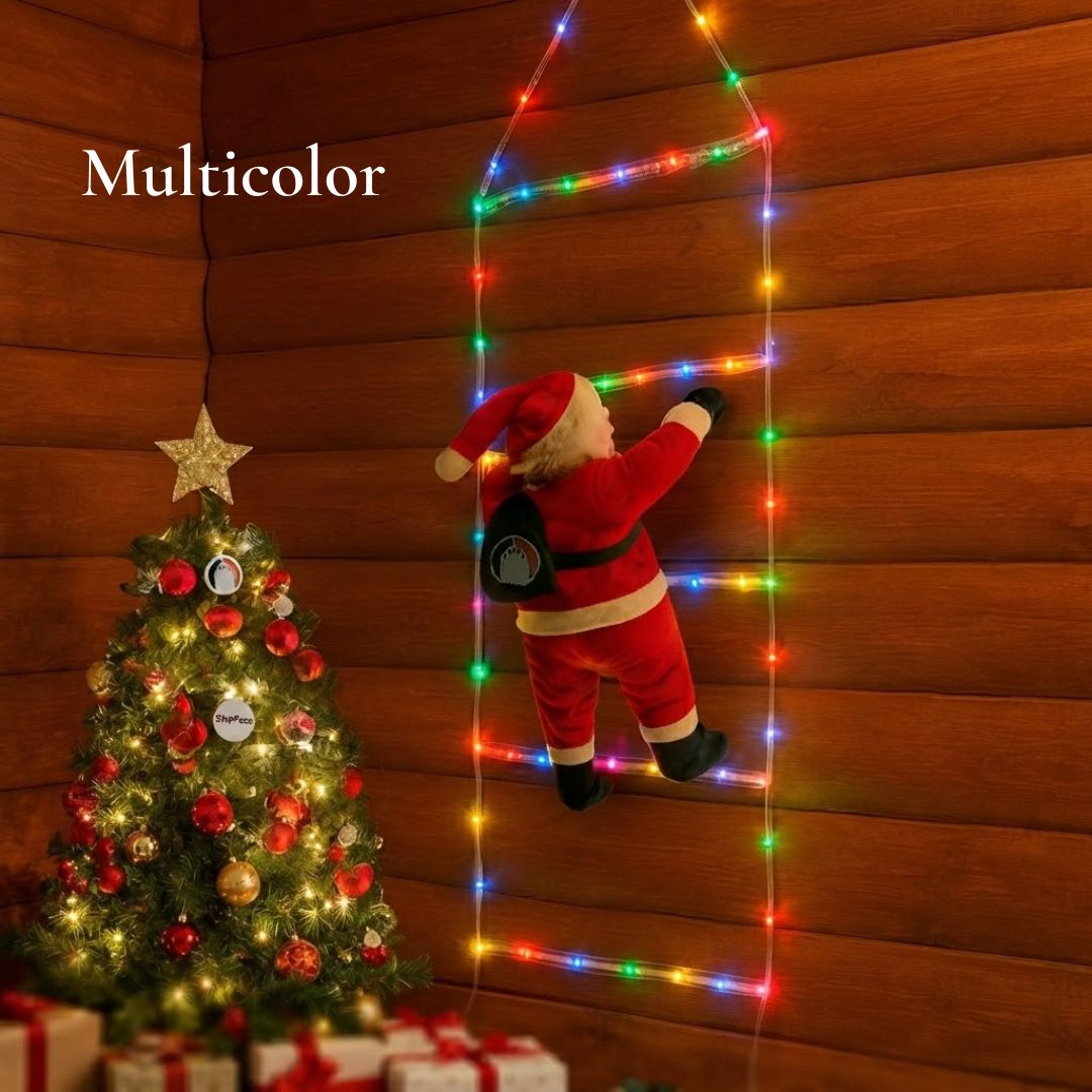 🎅🏻✨ Muñeco Papá Noel con Escalera de Luces x 2 metros de altura  ✨