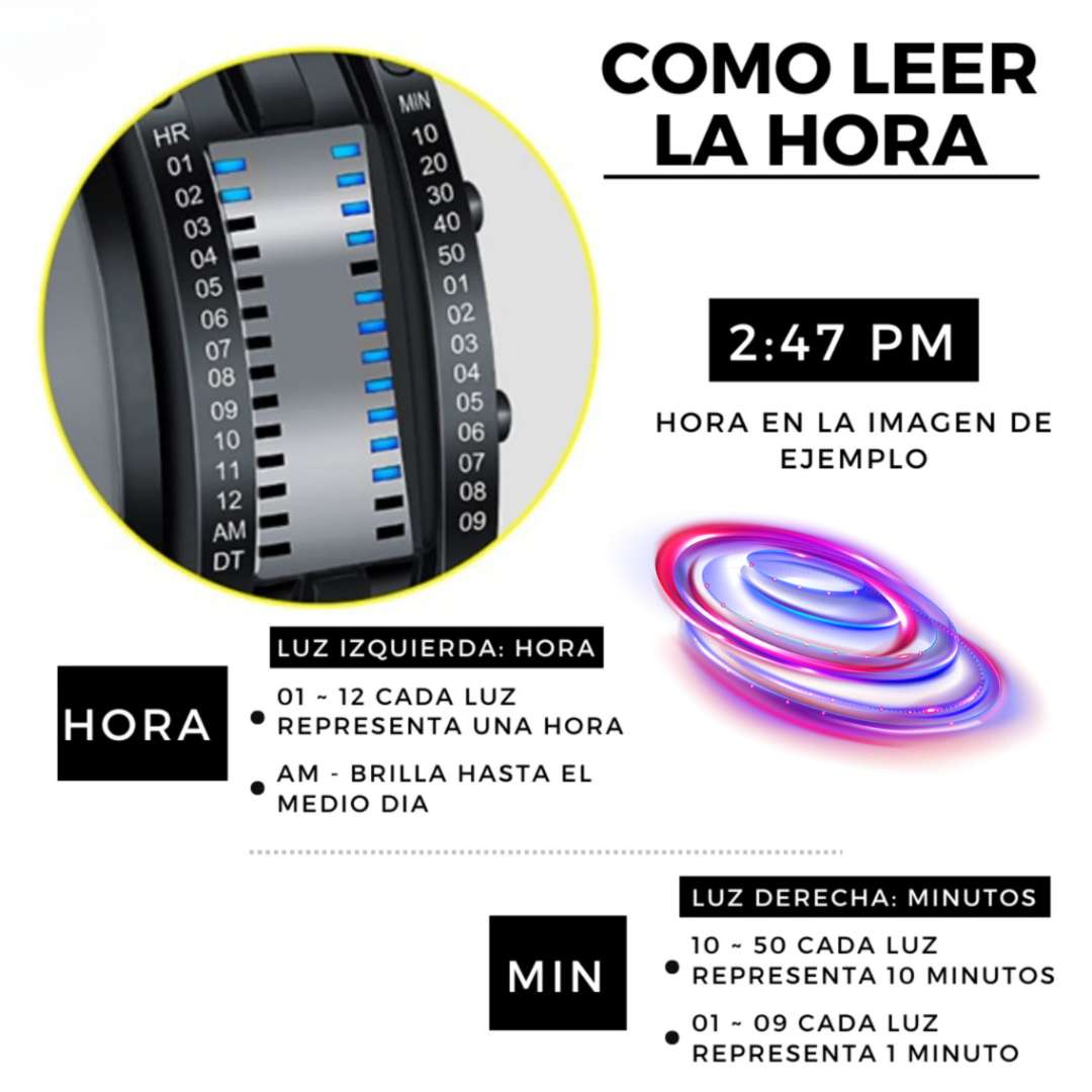 Reloj Binario LED™ – Estilo futurista y hora visible siempre 🔋