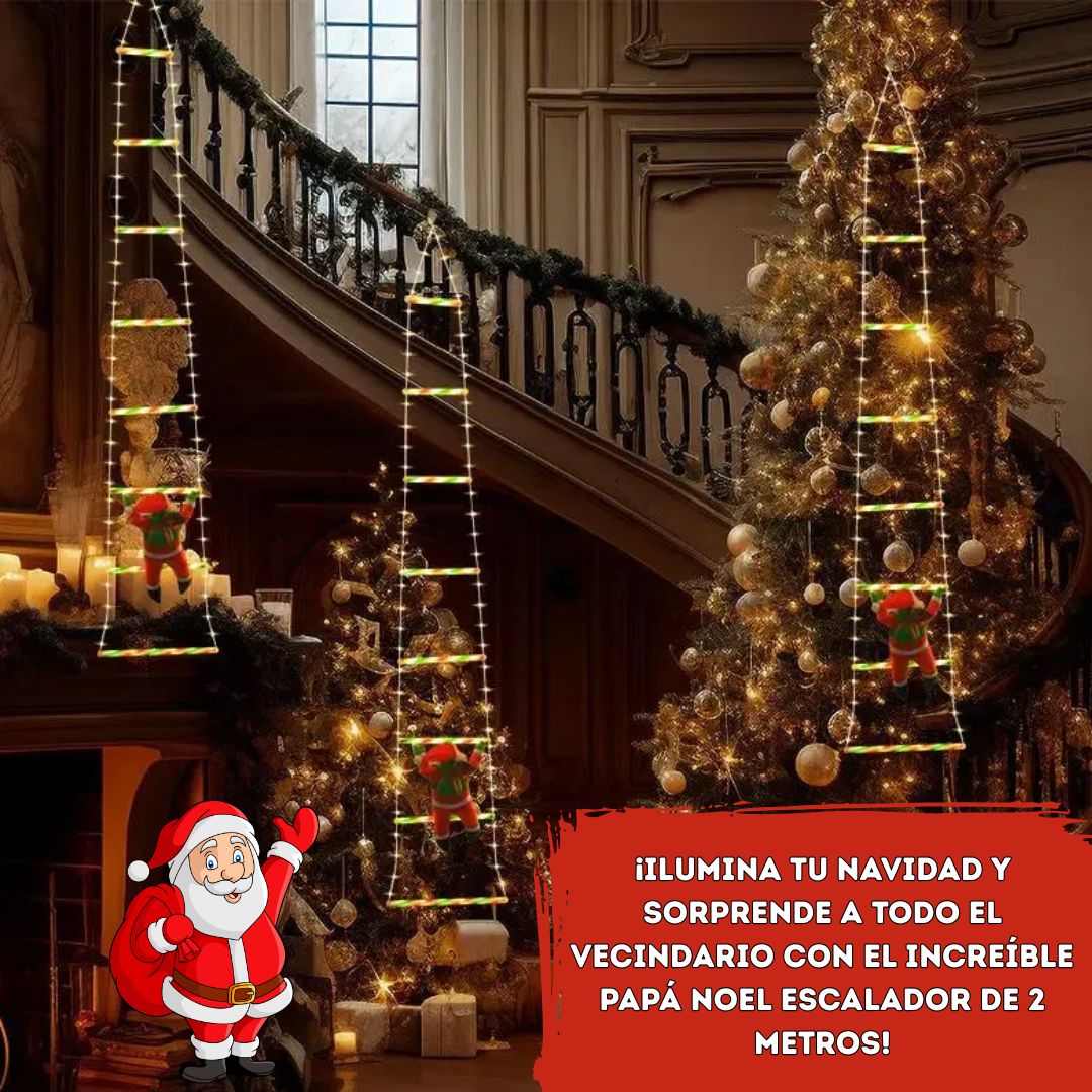 🎅🏻✨ Muñeco Papá Noel con Escalera de Luces x 2 metros de altura  ✨