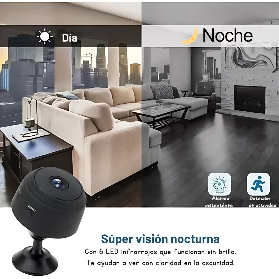 🛡️📹 Mini Cámara de Seguridad Inteligente HD 1080P – Visión Nocturna & WiFi Remoto 🕵️‍♂️📱