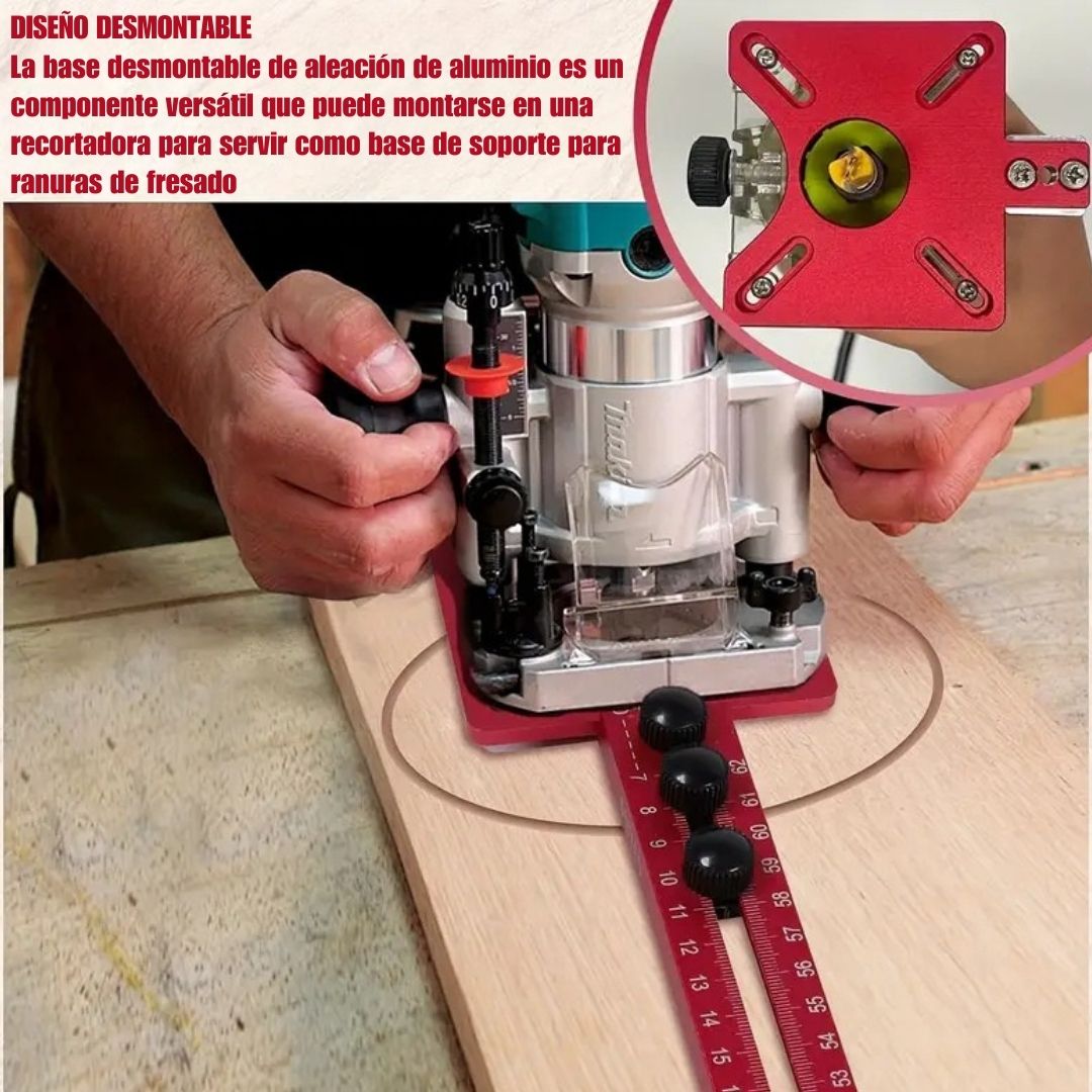 🔧 Plantilla de Corte Circular para Fresadora – WoodPro™ 🏗️✨