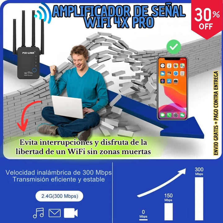 "Amplificador de Señal WiFi 4X Pro™ 📶💻"