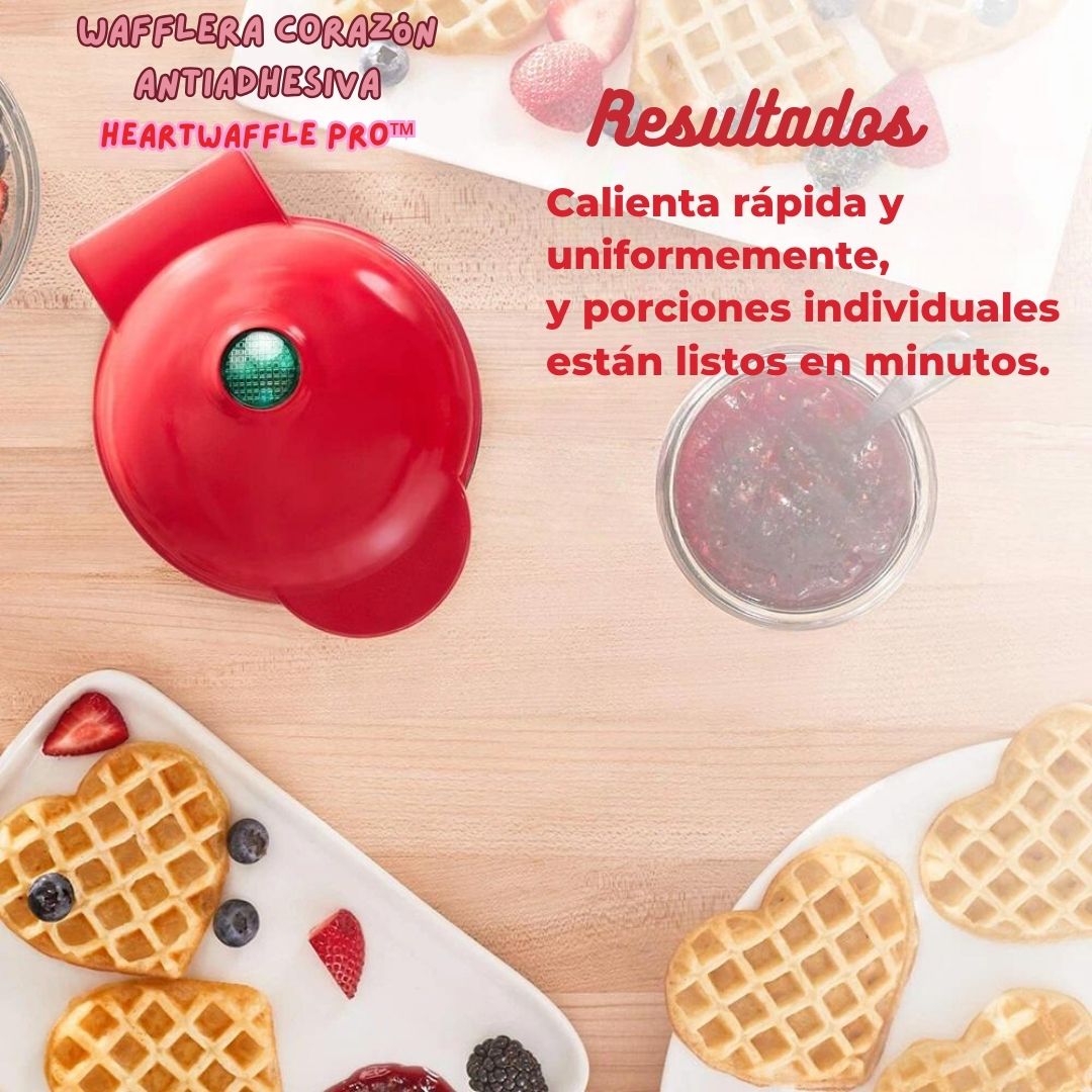 Mini Wafflera Antiadherente en Forma de Corazón – Desayunos con Amor x 13 cm 💖🍽️