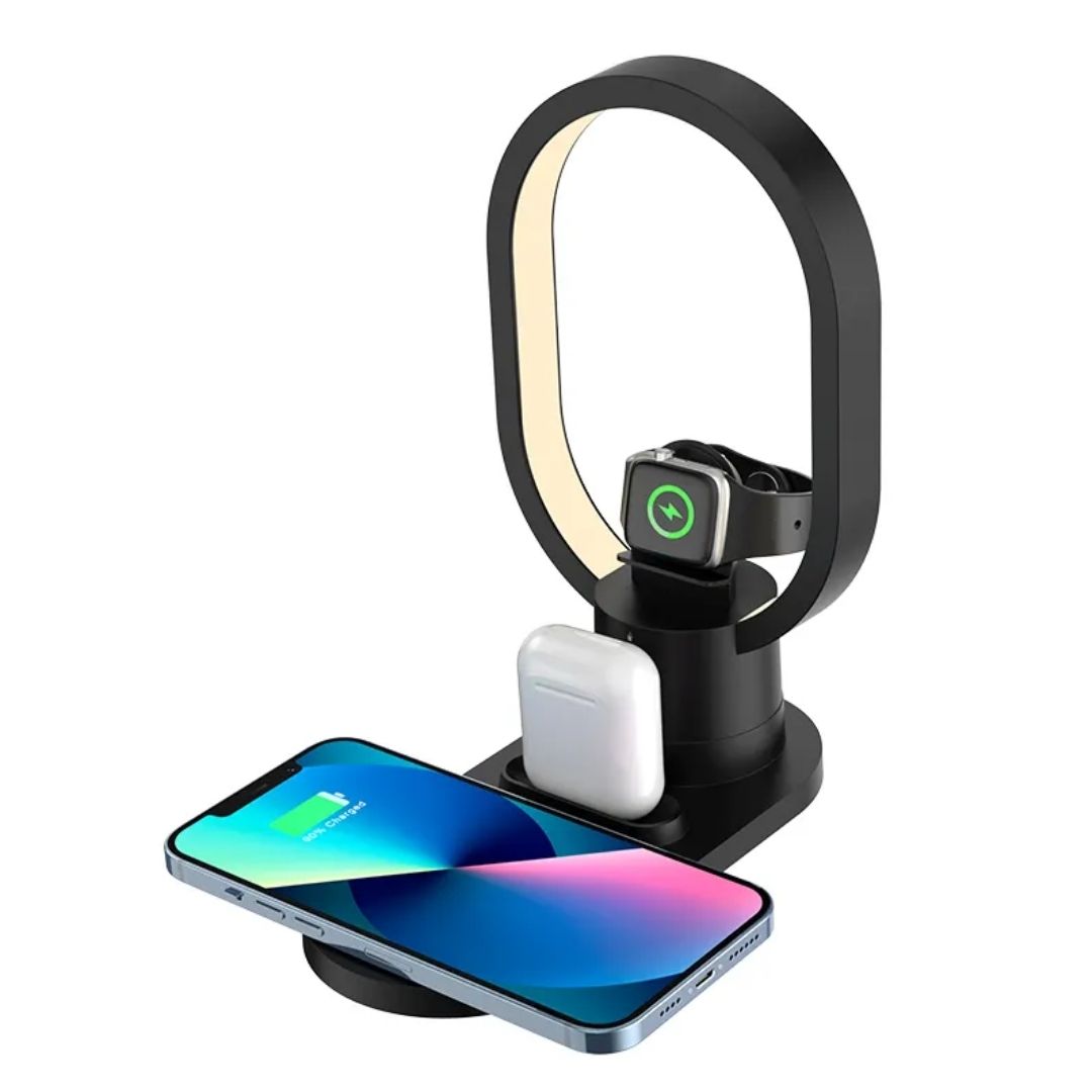 ZenCharge Station™ 4 en 1 - Carga Rápida, Lámpara LED y Soporte Decorativo 🔌🌟