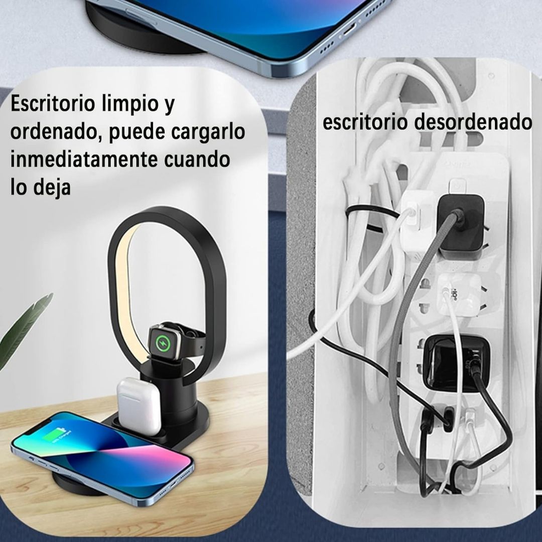 ZenCharge Station™ 4 en 1 - Carga Rápida, Lámpara LED y Soporte Decorativo 🔌🌟