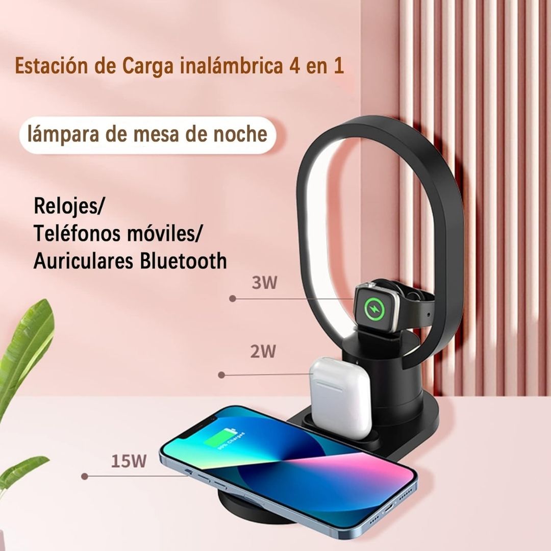 ZenCharge Station™ 4 en 1 - Carga Rápida, Lámpara LED y Soporte Decorativo 🔌🌟
