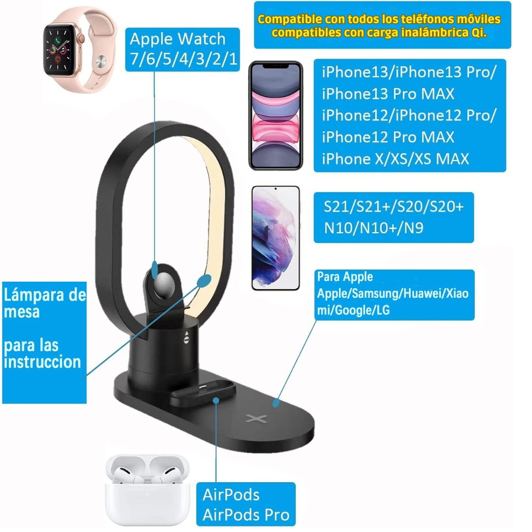 ZenCharge Station™ 4 en 1 - Carga Rápida, Lámpara LED y Soporte Decorativo 🔌🌟