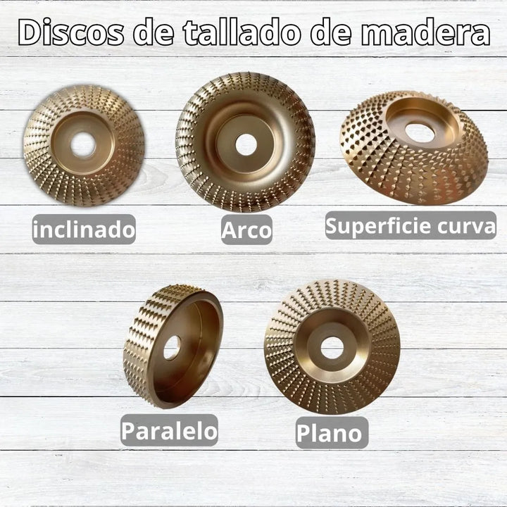 Discos de Tallado de Madera para Amoladora Angular - Set de 5 Piezas 🪚🌳