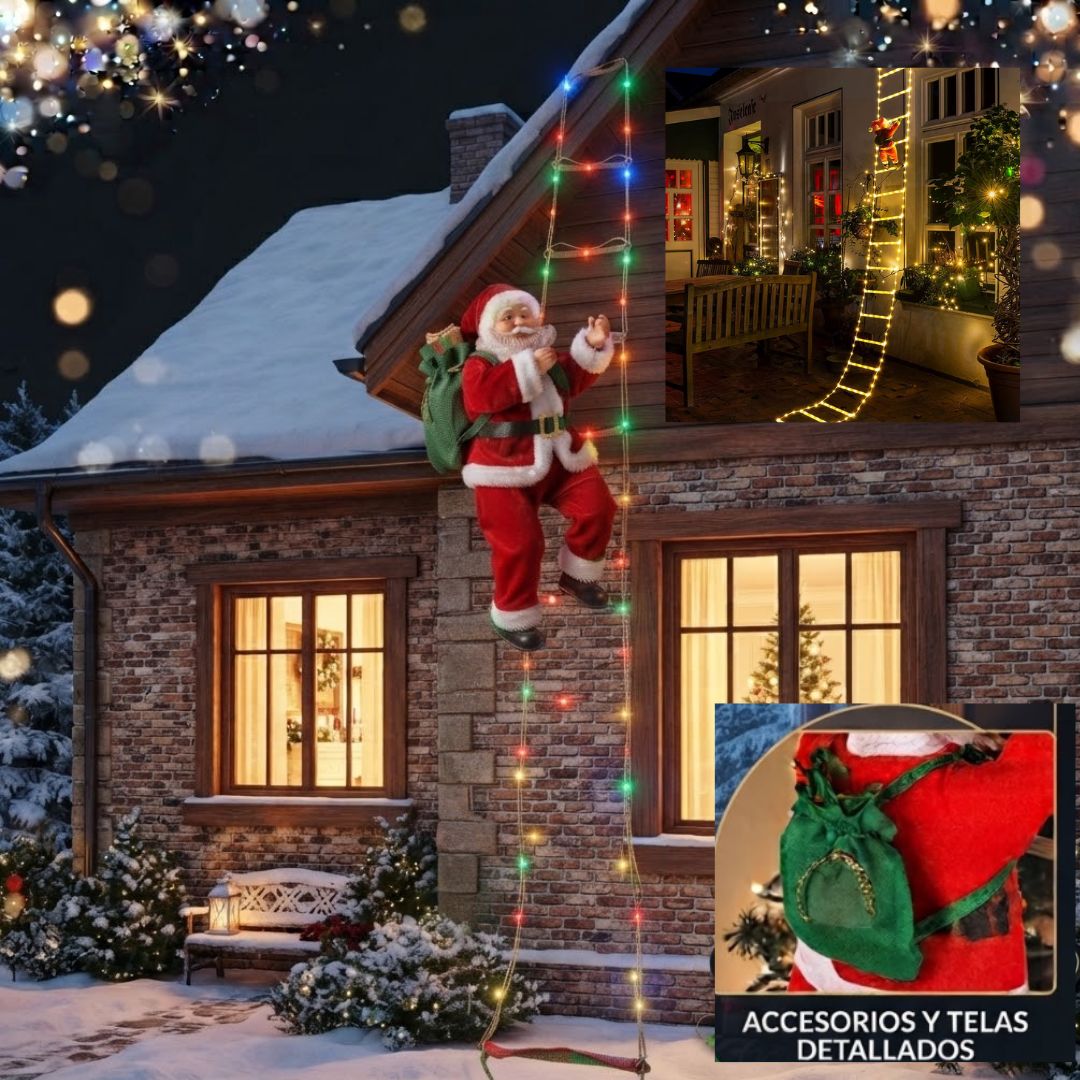 🎅🏻✨ Muñeco Papá Noel con Escalera de Luces x 2 metros de altura  ✨