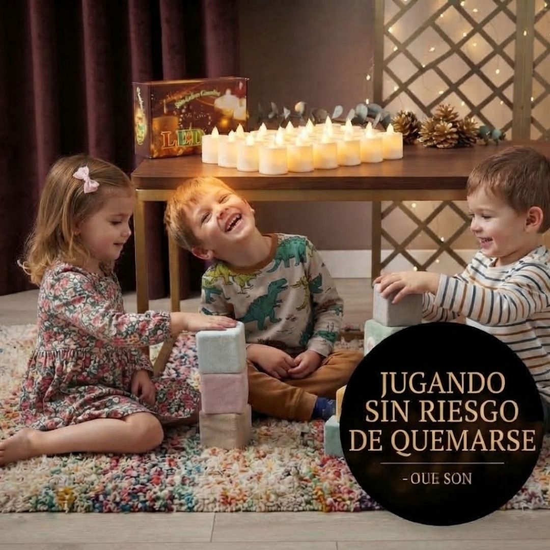 🕯️ LumiWarm™ Caja x 24 Velas LED Cálidas – Ilumina Seguro en Familia