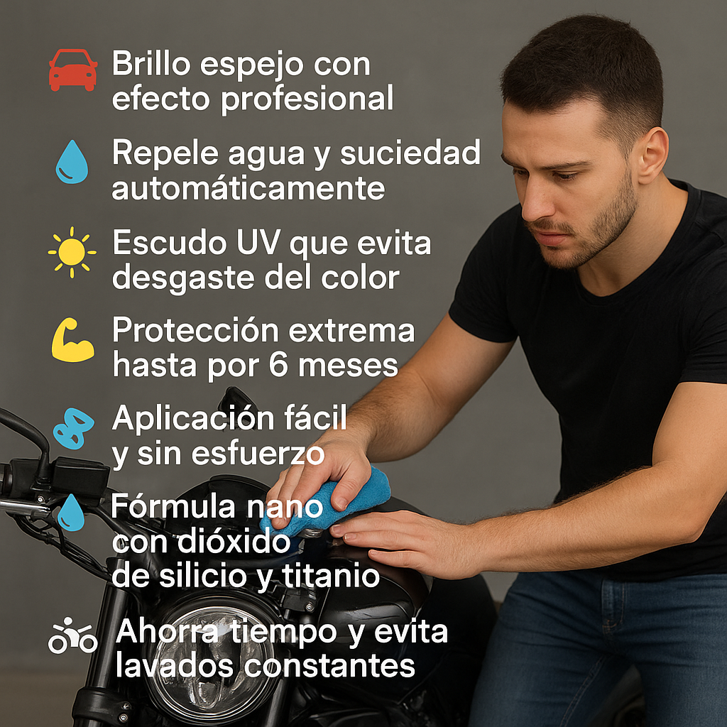 Addio Sporco™  Pague 1 Lleve 2 Combo Brillo Extremo 120 ml + Pano + Esponja – Protección Total 🚗✨