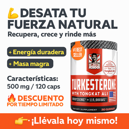 Turkesterona Importada 120 Caps – Potencia y masa magra 💪