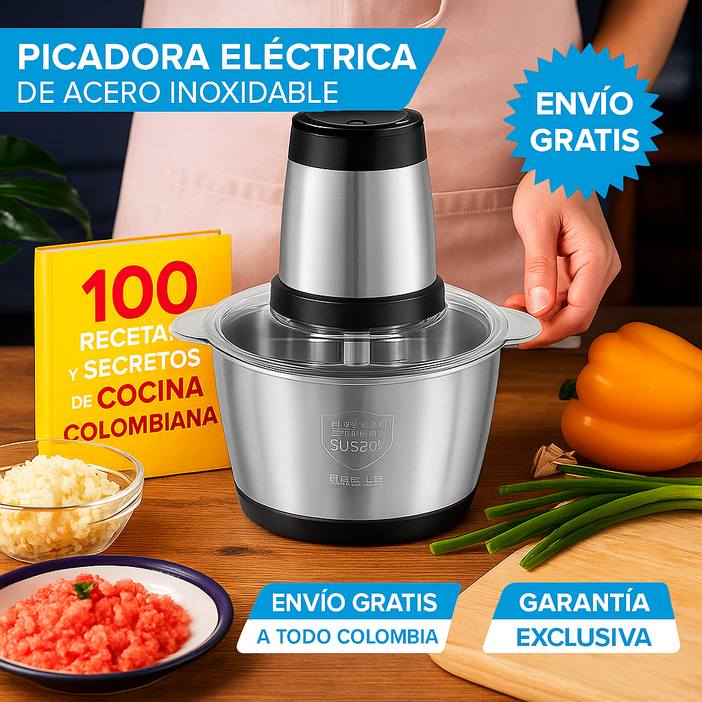 Picadora Eléctrica TurboChef™ 2 L – Cocina en segundos + eBook GRATIS⚡