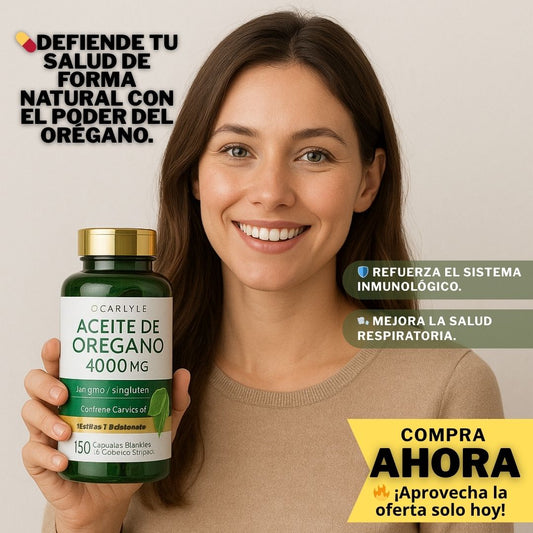 Aceite de Orégano Carlyle™ 120 cápsulas – Refuerza tus defensas 💚