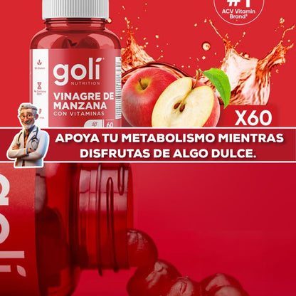 GOLI Apple Cider™ x 60 gomitas – Bienestar y Energía Natural 🍎