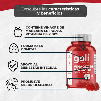 GOLI Apple Cider™ x 60 gomitas – Bienestar y Energía Natural 🍎