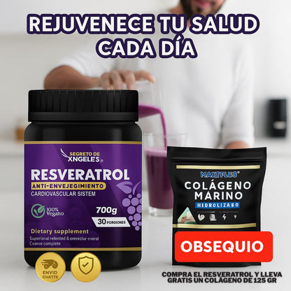 Resveratrol ™  700g + OBSEQUIO de Colágeno 120 g – Juventud y energía en cada bebida