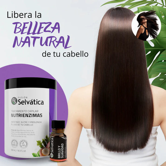 Fusión Selvática™ — Dúo Anti-Frizz (Tratamiento Nutrienzimas + Ampolla) 🌿
