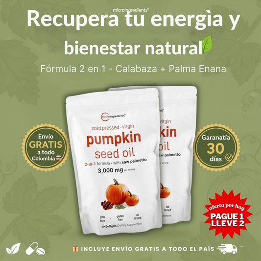 Pumpkin Vital Pro™ combo x 2 und – Calabaza + Palma Enana 3000 mg 🍃