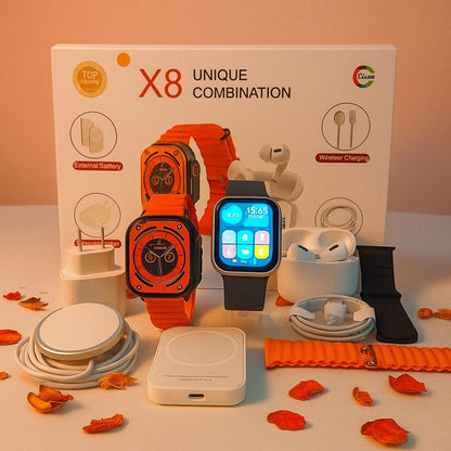 Combo Smartwatch X8 Ultra Max 8 en 1 – Potencia y Estilo en tu Muñeca ⚡