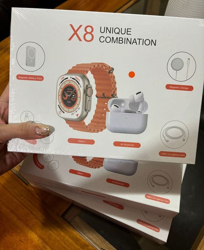 Combo Smartwatch X8 Ultra Max 8 en 1 – Potencia y Estilo en tu Muñeca ⚡