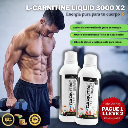 🧃 L-Carnitine Liquid 3000 x2 – Energía y quema de grasa 🍓