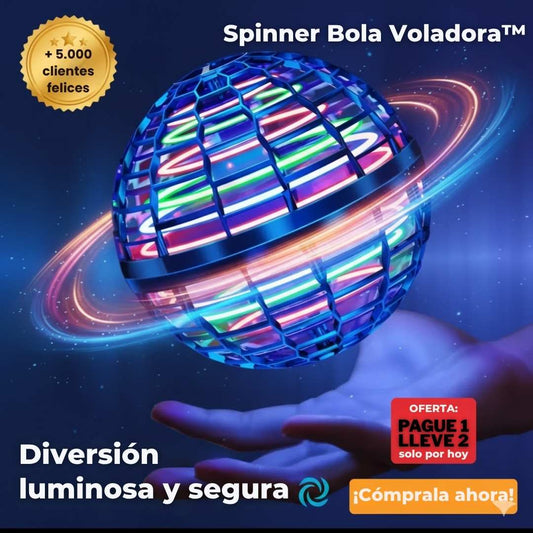 Spinner Bola Voladora™ – Diversión luminosa y segura 💫