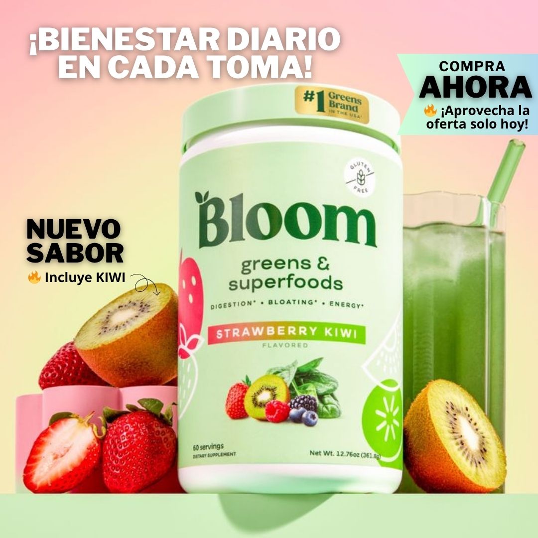 Bloom Greens & Superfoods – Sabor BerryKiwi 🥝 🍓 30 porciones