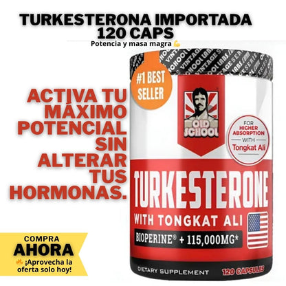 Turkesterona Importada 120 Caps – Potencia y masa magra 💪