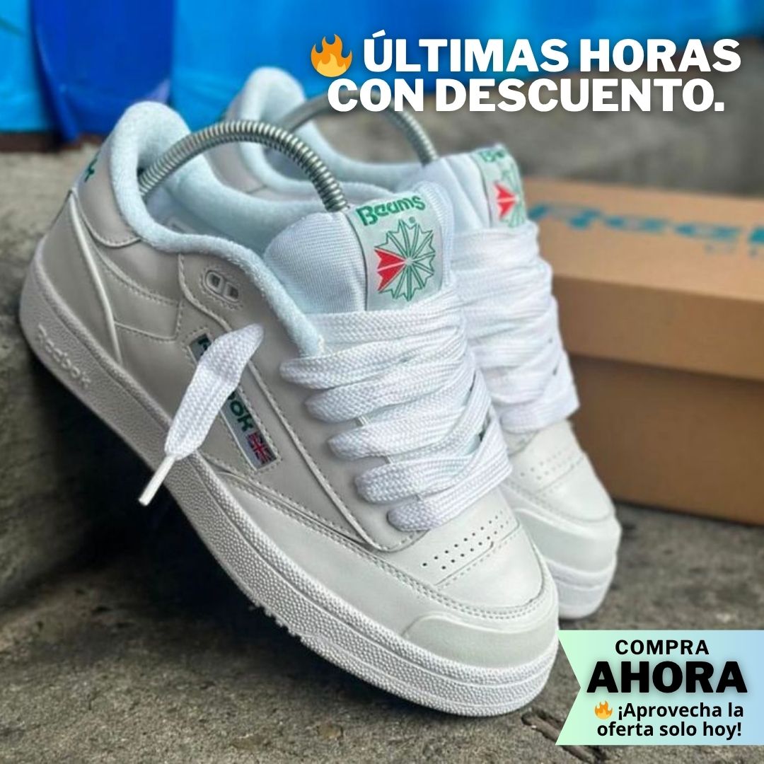 Reebok Beams™ Blancas y negras – Estilo clásico con comodidad urbana 👟