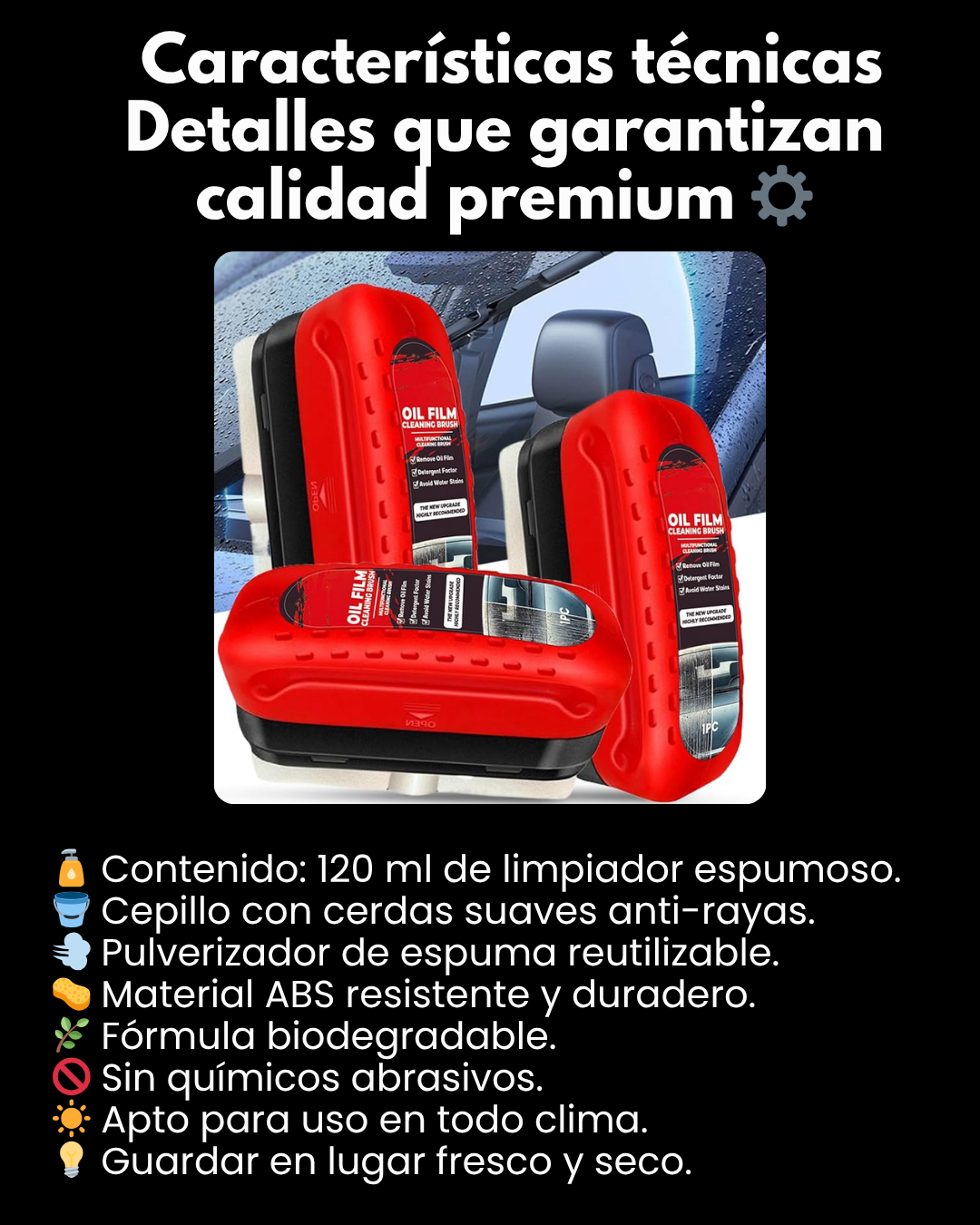 Cepillo ClearView Pro™ – Vidrios sin empaño 🚗
