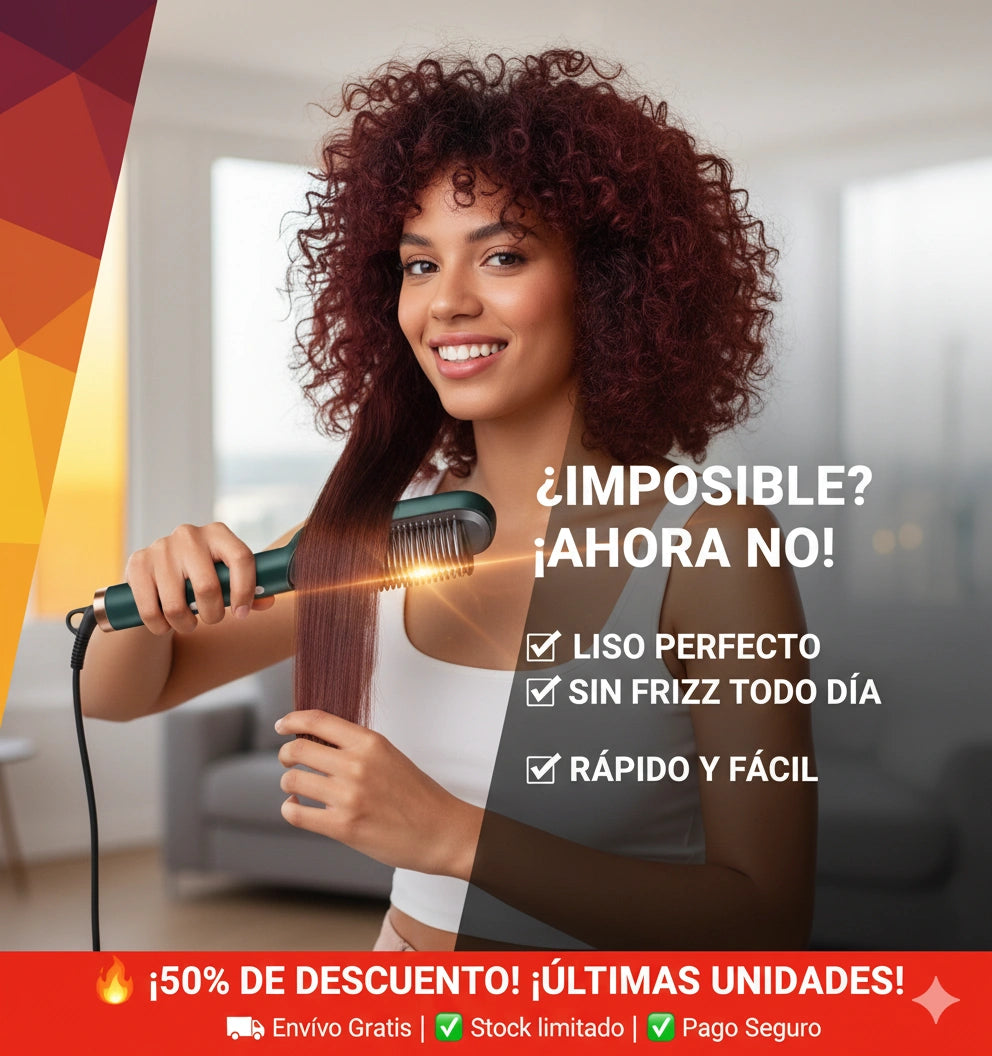 Liso Radiante™ | Cepillo Alisador Antifrizz 2 en 1: peina y alisa al instante - EL ORIGINAL