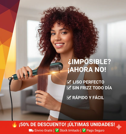 Liso Radiante™ | Cepillo Alisador Antifrizz 2 en 1: peina y alisa al instante - EL ORIGINAL