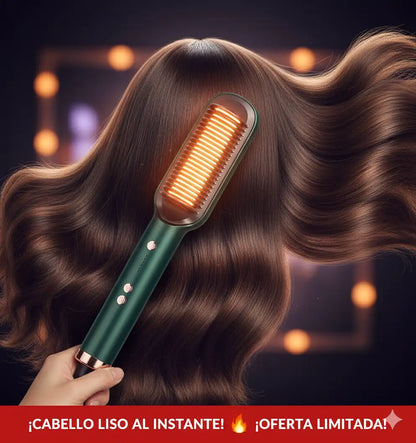 Liso Radiante™ | Cepillo Alisador Antifrizz 2 en 1: peina y alisa al instante - EL ORIGINAL