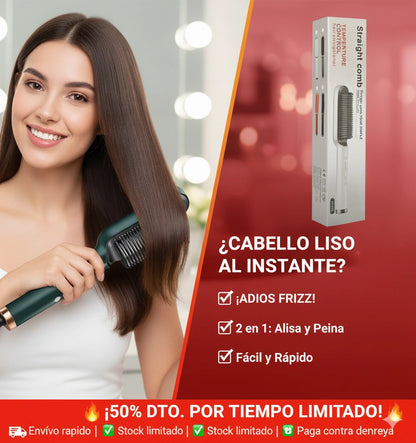 Liso Radiante™ | Cepillo Alisador Antifrizz 2 en 1: peina y alisa al instante - EL ORIGINAL