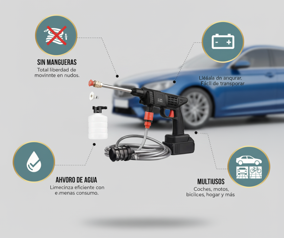 Hidrolavadora Inalambrica PowerClean™ 48V con doble Batería – Limpieza sin límites 🚿