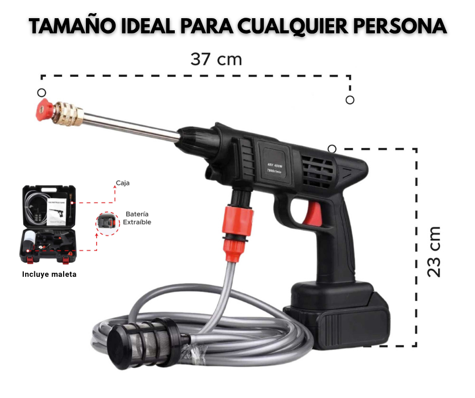 Hidrolavadora Inalambrica PowerClean™ 48V con doble Batería – Limpieza sin límites 🚿