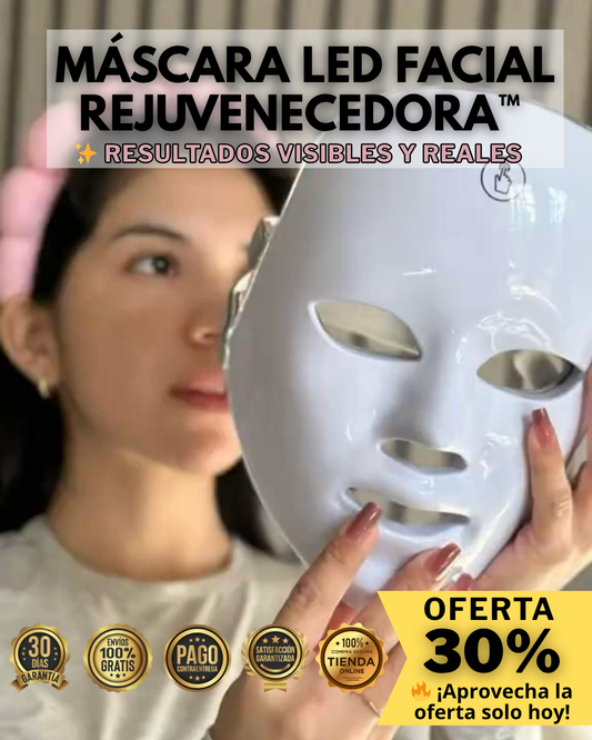 Máscara LED Facial Rejuvenecedora™ – Piel radiante sin esfuerzo 💆‍♀️