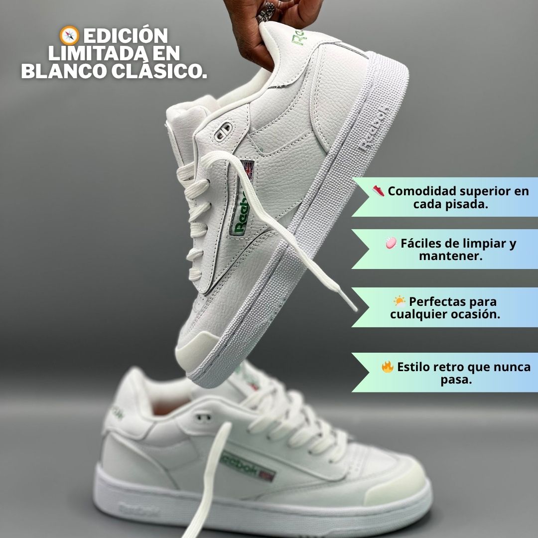 Reebok Beams™ Blancas y negras – Estilo clásico con comodidad urbana 👟
